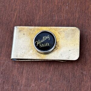 Floating Shift Gold typewriter key Money Clip